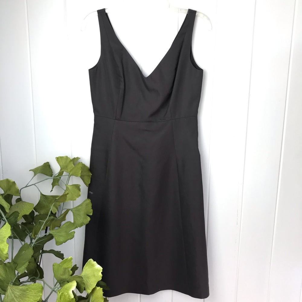 - J. Crew Chocolate Brown V Neck Cotton Dress